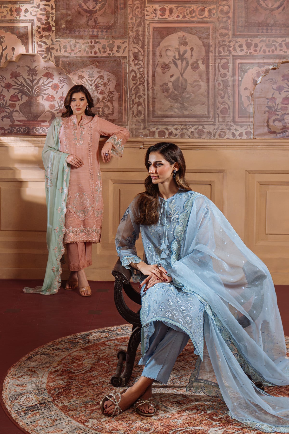 Sahar | Festive Edit Ready to Wear | Glacier Veil - RTW-Brand:Sahar-Type:Ladies Clothes-Sky Blue-Lawn-House of Maryam- Buy in UK, USA