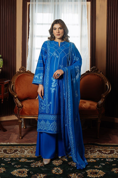 Sahar | Festive Edit Ready to Wear | Moroccan Blue - RTW-Brand:Sahar-Type:Ladies Clothes-Cobalt Blue-Lawn-House of Maryam- Buy in UK, USA