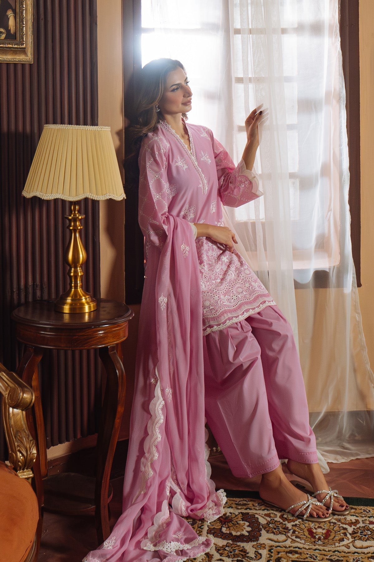 Sahar | Festive Edit Ready to Wear | Mulberry Muse - RTW-Brand:Sahar-Type:Ladies Clothes-Rose Pink-Lawn-House of Maryam- Buy in UK, USA