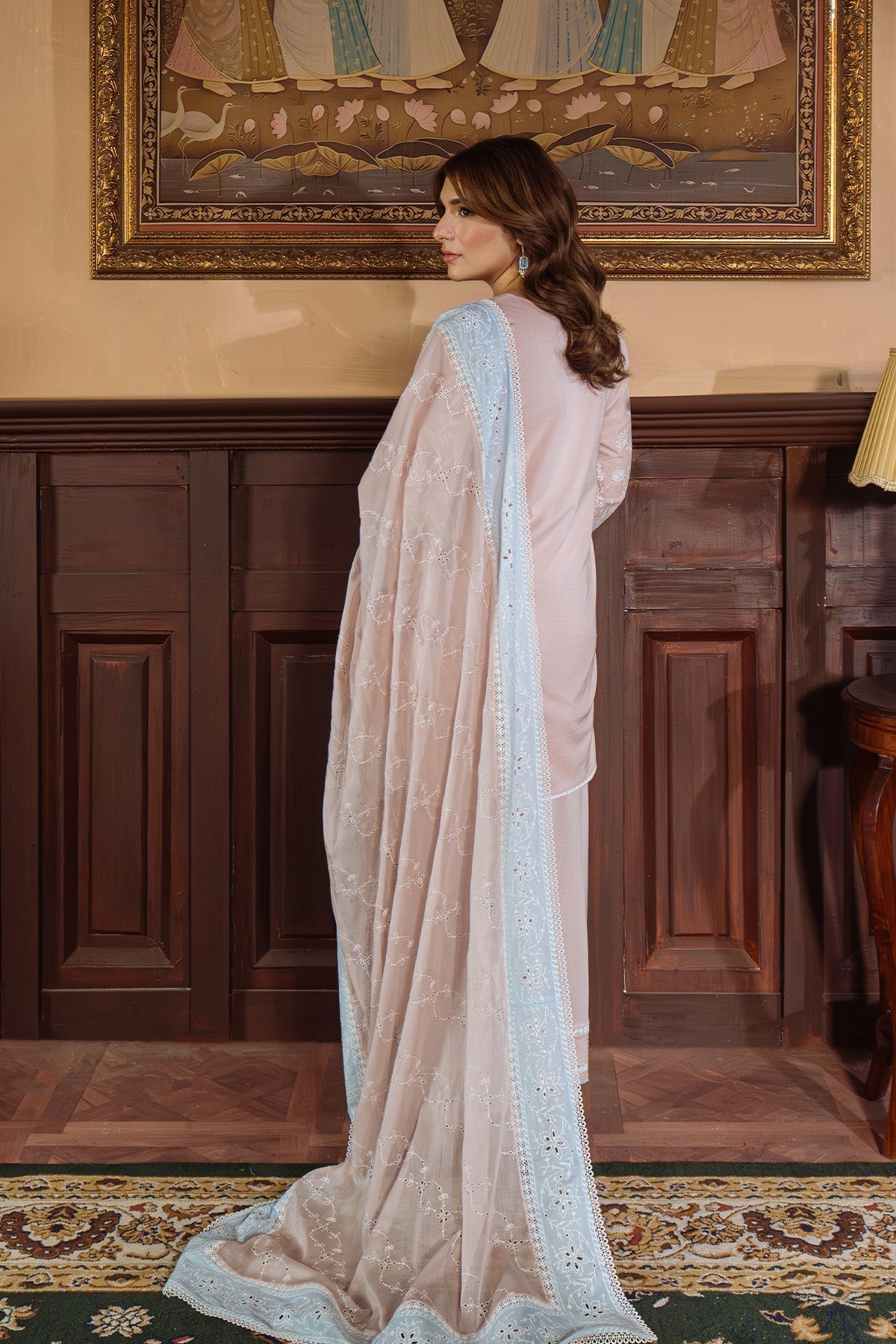 Sahar | Festive Edit Ready to Wear | Pastel Rose - RTW-Brand:Sahar-Type:Ladies Clothes-Blush Pink-Lawn-House of Maryam- Buy in UK, USA