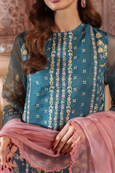 Sahar | Festive Edit Ready to Wear | Serene Teal - RTW-Brand:Sahar-Type:Ladies Clothes-Sea Green-Organza-House of Maryam- Buy in UK, USA