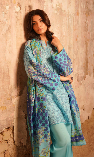 Sahar | Selene Vol 2 | Cerulean Haven-Brand:Sahar-Type:Ladies Clothes-Ice Blue-Lawn-House of Maryam- Buy in UK, USA
