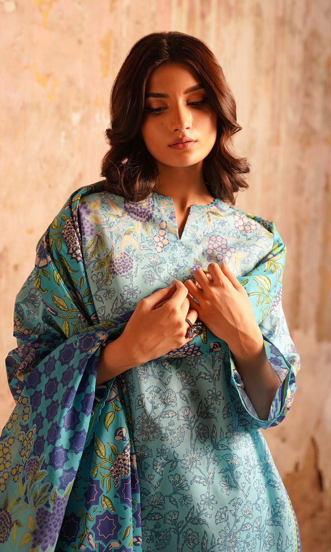 Sahar | Selene Vol 2 | Cerulean Haven-Brand:Sahar-Type:Ladies Clothes-Ice Blue-Lawn-House of Maryam- Buy in UK, USA