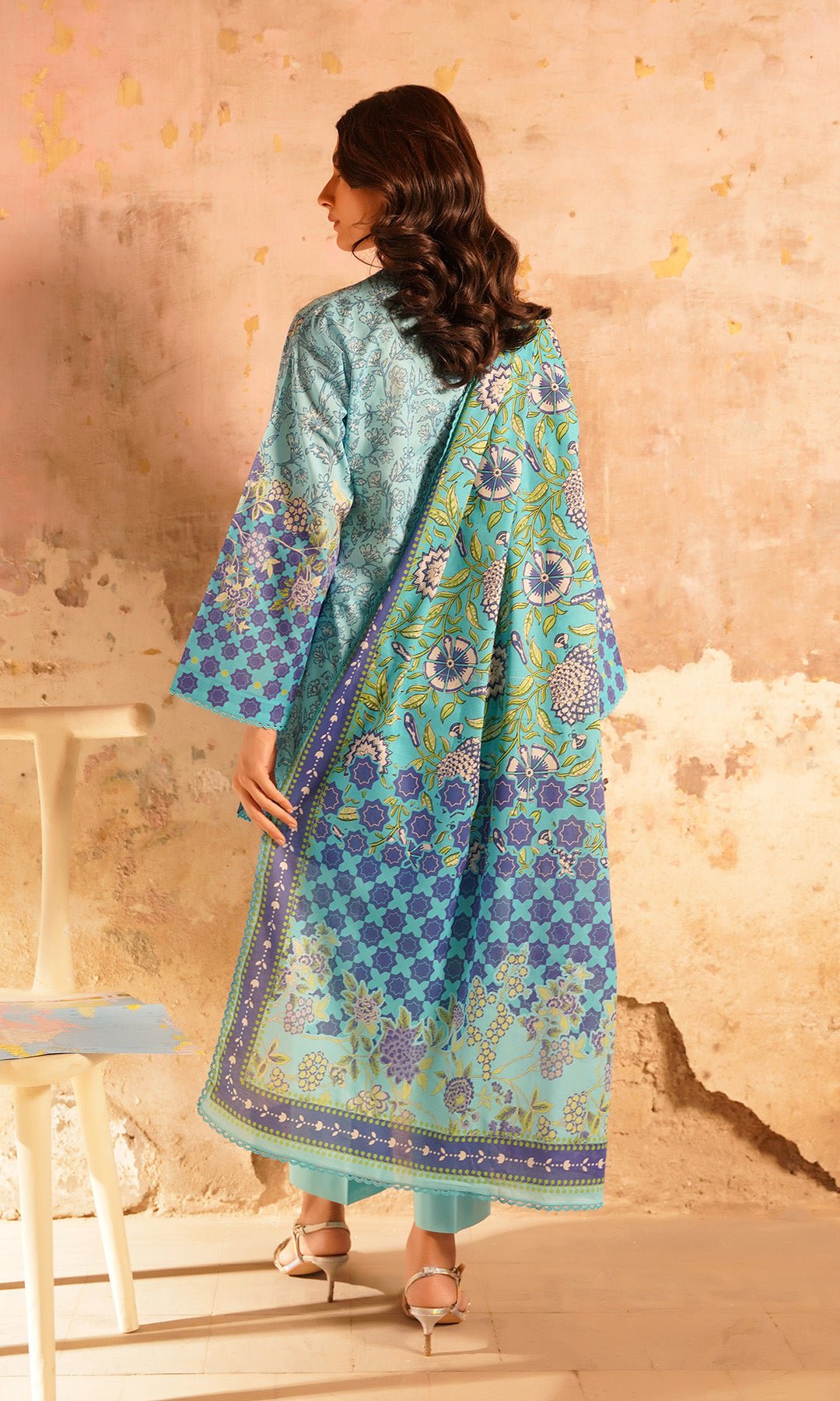 Sahar | Selene Vol 2 | Cerulean Haven-Brand:Sahar-Type:Ladies Clothes-Ice Blue-Lawn-House of Maryam- Buy in UK, USA