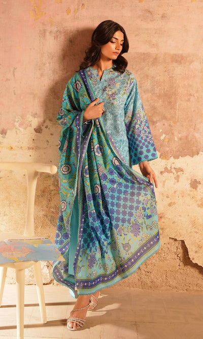 Sahar | Selene Vol 2 | Cerulean Haven-Brand:Sahar-Type:Ladies Clothes-Ice Blue-Lawn-House of Maryam- Buy in UK, USA