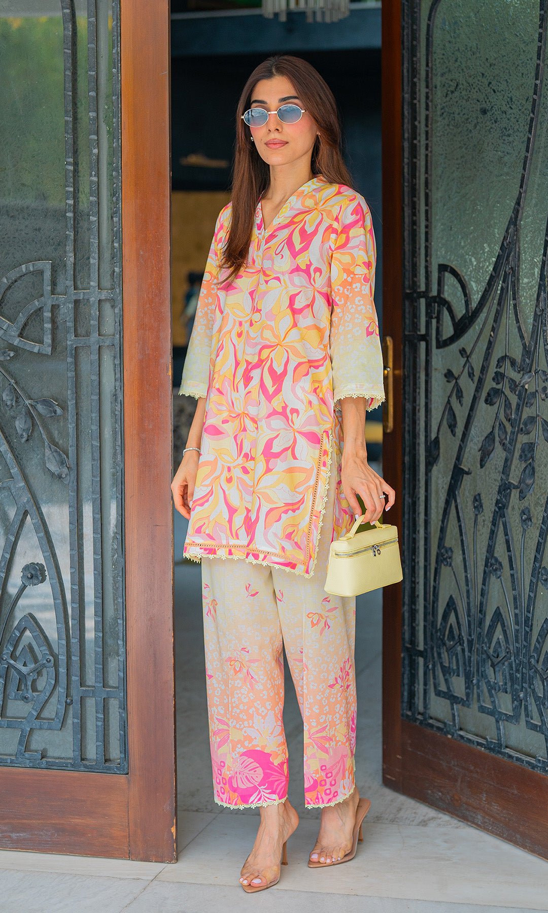 Sahar | Selene Vol 2 | Limonade Pink-Brand:Sahar-Type:Ladies Clothes-Ivory-Cambric-House of Maryam- Buy in UK, USA