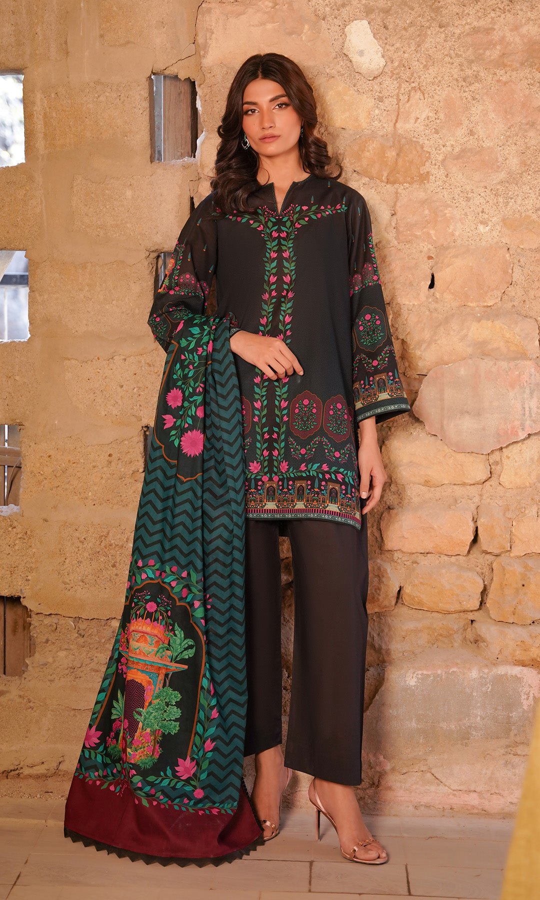 Sahar | Selene Vol 2 | Monochrome Bloom-Brand:Sahar-Type:Ladies Clothes-Black-Lawn-House of Maryam- Buy in UK, USA