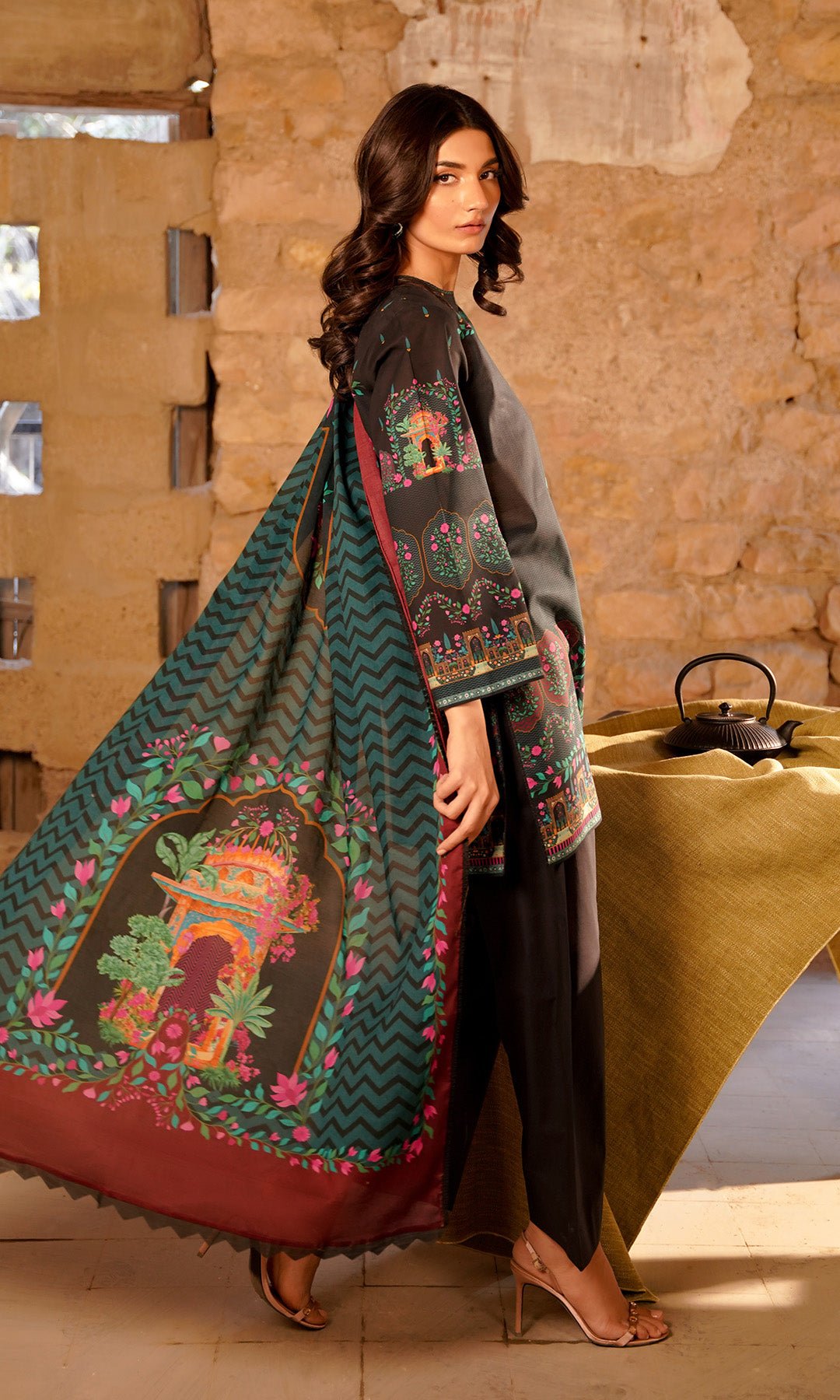 Sahar | Selene Vol 2 | Monochrome Bloom-Brand:Sahar-Type:Ladies Clothes-Black-Lawn-House of Maryam- Buy in UK, USA