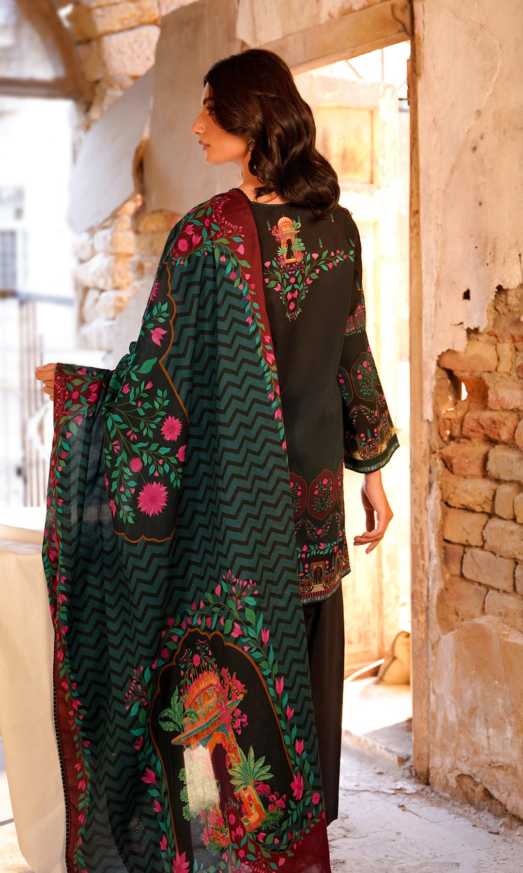 Sahar | Selene Vol 2 | Monochrome Bloom-Brand:Sahar-Type:Ladies Clothes-Black-Lawn-House of Maryam- Buy in UK, USA