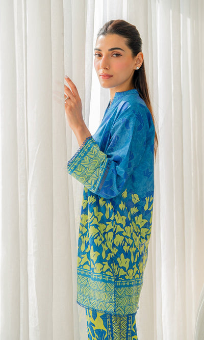 Sahar | Selene Vol 2 | Neon Canopy-Brand:Sahar-Type:Ladies Clothes-Peacock Blue-Lawn-House of Maryam- Buy in UK, USA
