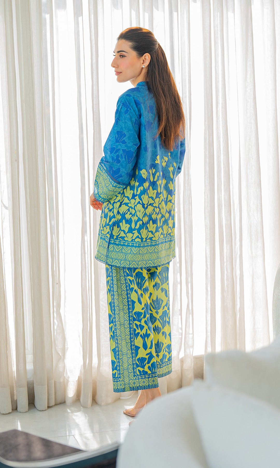Sahar | Selene Vol 2 | Neon Canopy-Brand:Sahar-Type:Ladies Clothes-Peacock Blue-Lawn-House of Maryam- Buy in UK, USA