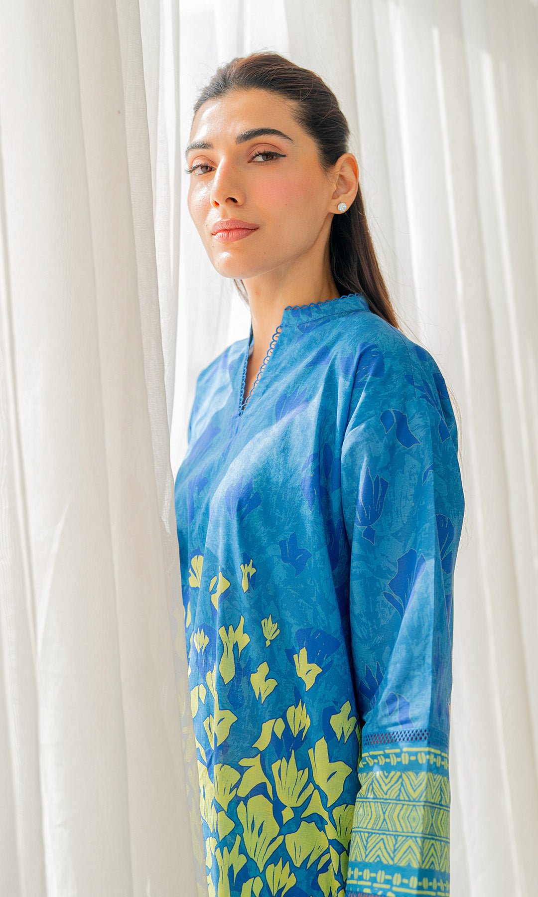 Sahar | Selene Vol 2 | Neon Canopy-Brand:Sahar-Type:Ladies Clothes-Peacock Blue-Lawn-House of Maryam- Buy in UK, USA
