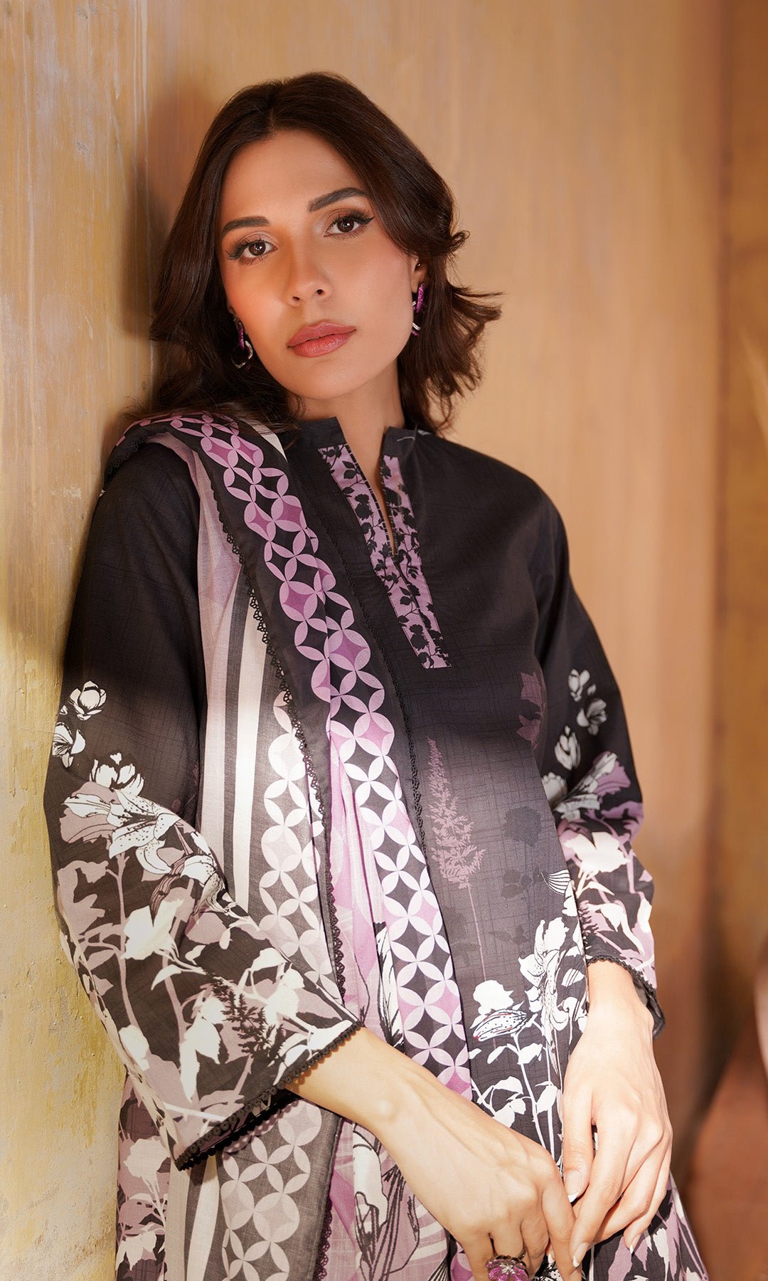 Sahar | Selene Vol 2 |Obsidian Iris-Brand:Sahar-Type:Ladies Clothes-Dark Plum-Lawn-House of Maryam- Buy in UK, USA