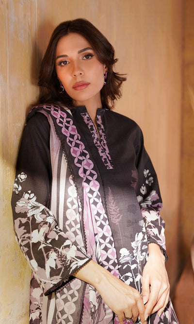Sahar | Selene Vol 2 |Obsidian Iris-Brand:Sahar-Type:Ladies Clothes-Dark Plum-Lawn-House of Maryam- Buy in UK, USA