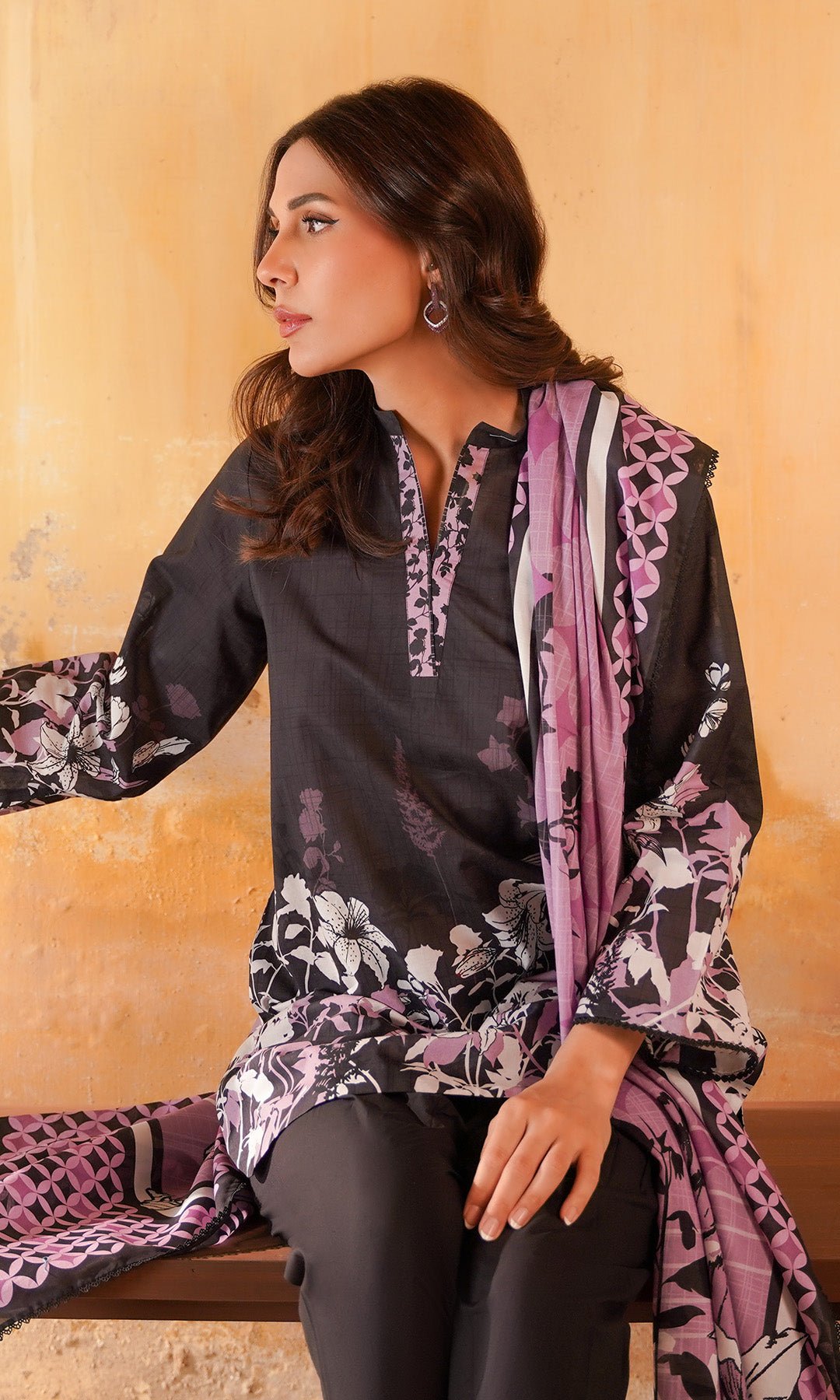 Sahar | Selene Vol 2 |Obsidian Iris-Brand:Sahar-Type:Ladies Clothes-Dark Plum-Lawn-House of Maryam- Buy in UK, USA