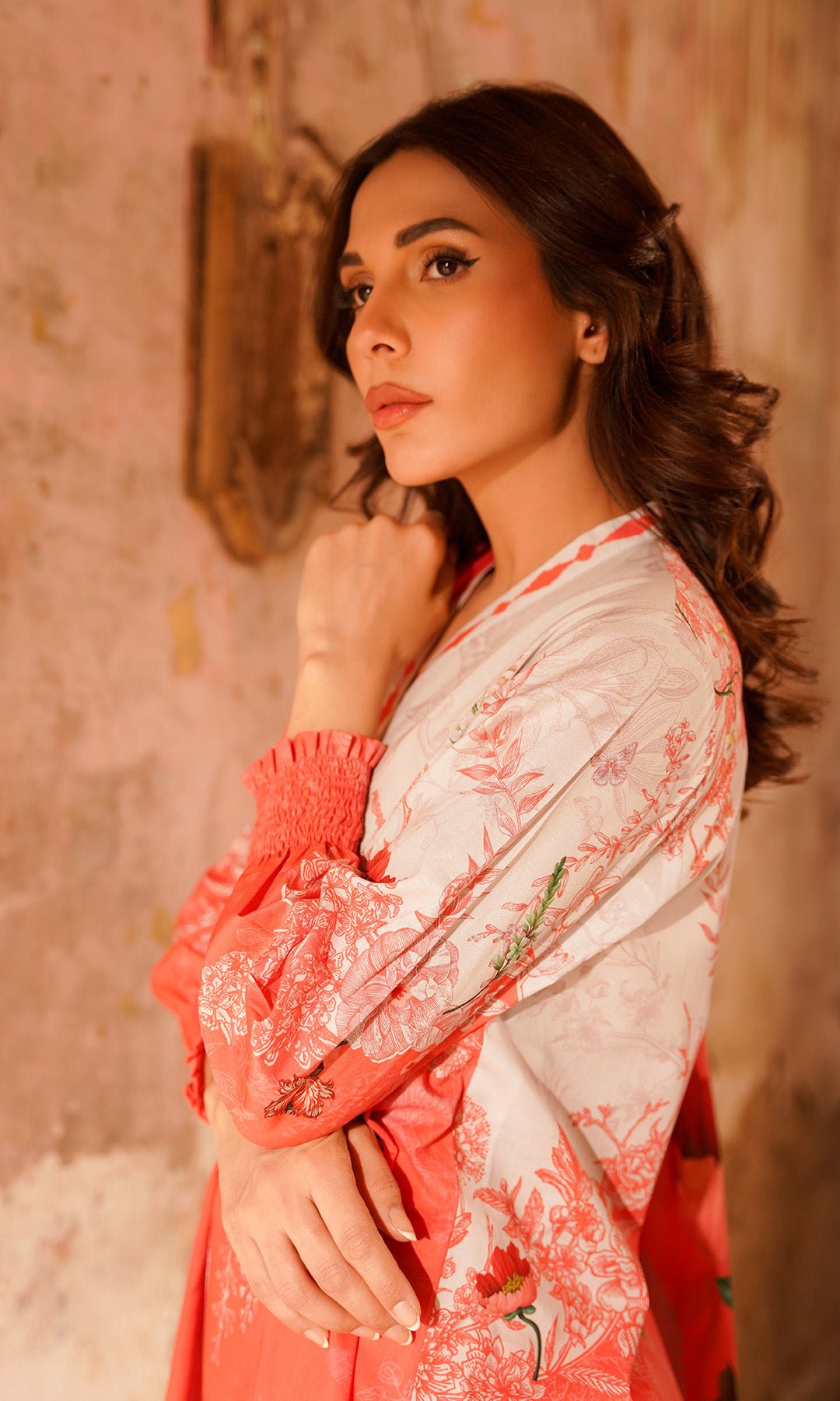 Sahar | Selene Vol 2 | Scarlet Coral-Brand:Sahar-Type:Ladies Clothes-Coral-Lawn-House of Maryam- Buy in UK, USA