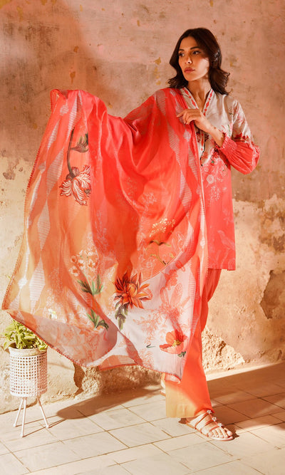 Sahar | Selene Vol 2 | Scarlet Coral-Brand:Sahar-Type:Ladies Clothes-Coral-Lawn-House of Maryam- Buy in UK, USA