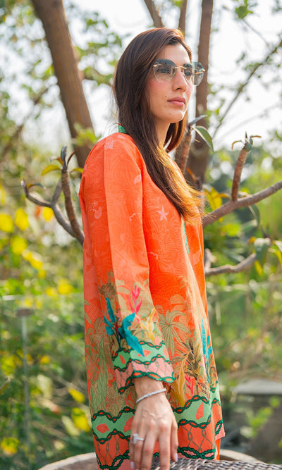 Sahar | Selene Vol 2 | Seashell Bloom-Brand:Sahar-Type:Ladies Clothes-Orange-Cambric-House of Maryam- Buy in UK, USA