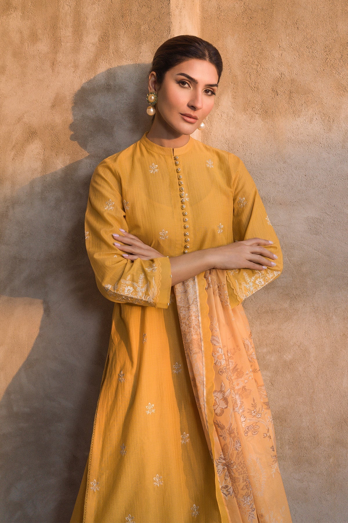 Sahar | Mirage Spring Luxury 24 | Slub Lawn 3 Piece (Embroidered) -  Sahar Luxury - Original Designer Dress - House of Maryam
