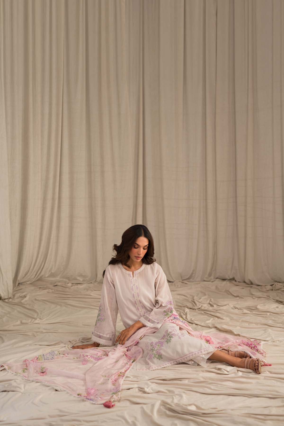 Sahar | Mirage Spring Luxury 24 | Slub Lawn 3 Piece (Embroidered) -  Sahar Luxury - Original Designer Dress - House of Maryam