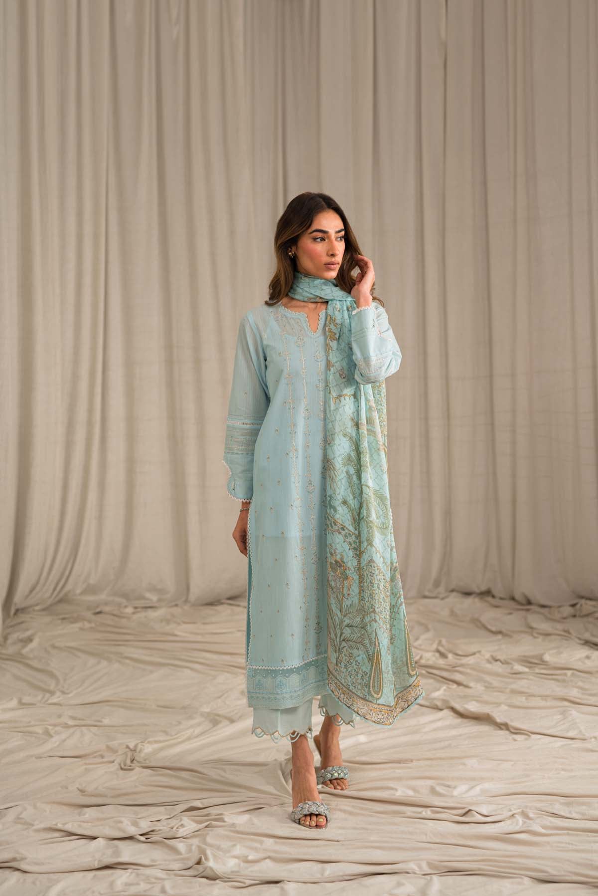 Sahar | Mirage Spring Luxury 24 | Slub Lawn 3 Piece (Embroidered) by Designer Sahar - House of Maryam - Pakistani Designer Ethnic Wear in {{ shop.shopifyCountryName }}