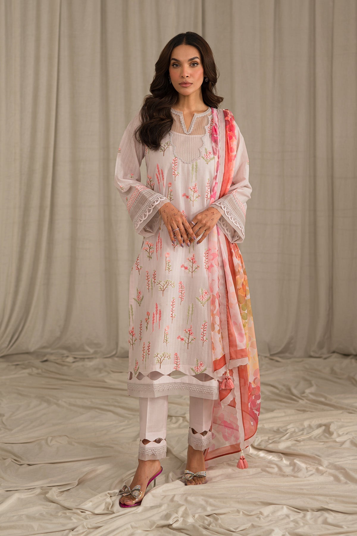 Sahar | Mirage Spring Luxury 24 | Textured Lawn 3 Piece (Embroidered) -  Sahar Luxury - Original Designer Dress - House of Maryam