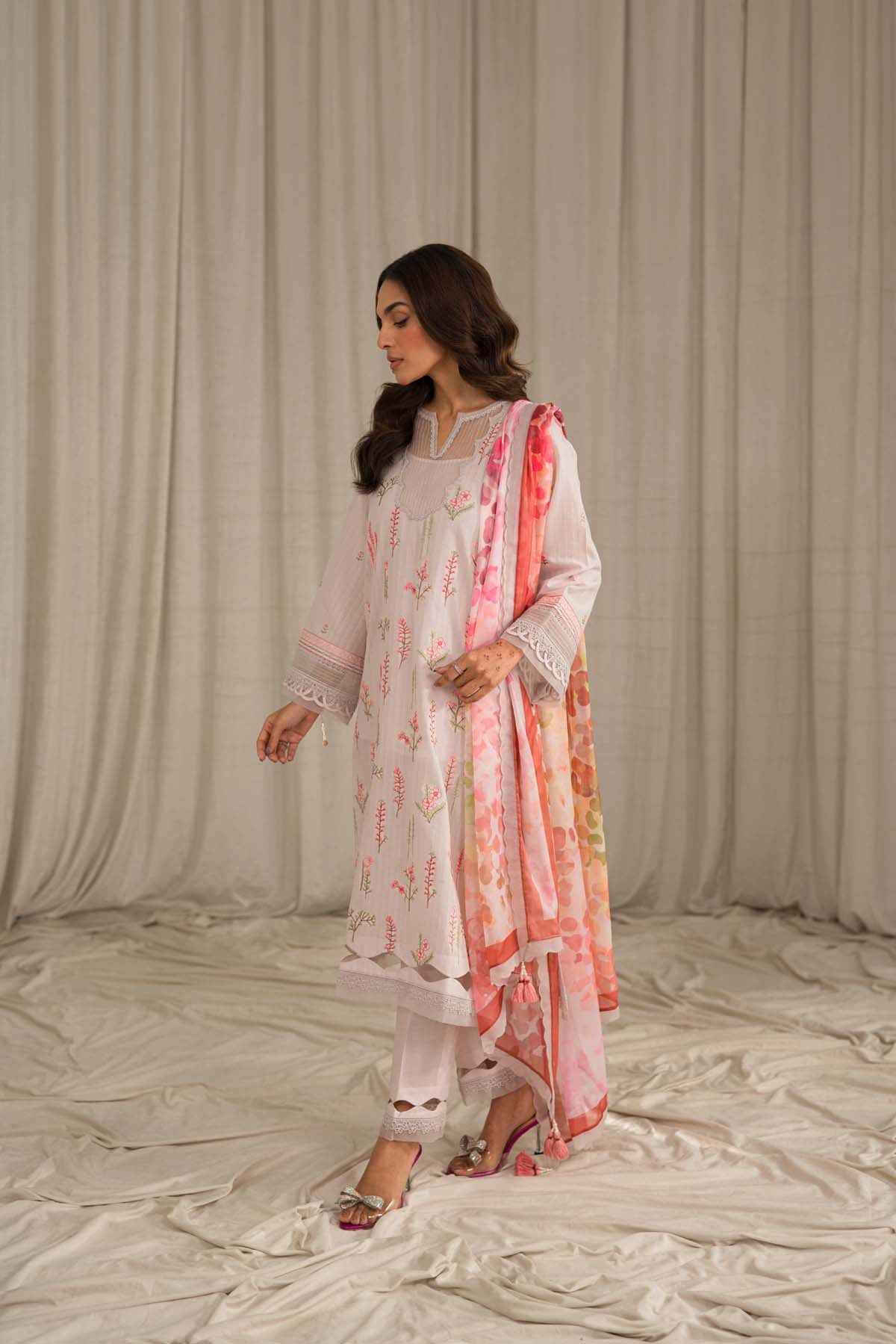 Sahar | Mirage Spring Luxury 24 | Textured Lawn 3 Piece (Embroidered) -  Sahar Luxury - Original Designer Dress - House of Maryam
