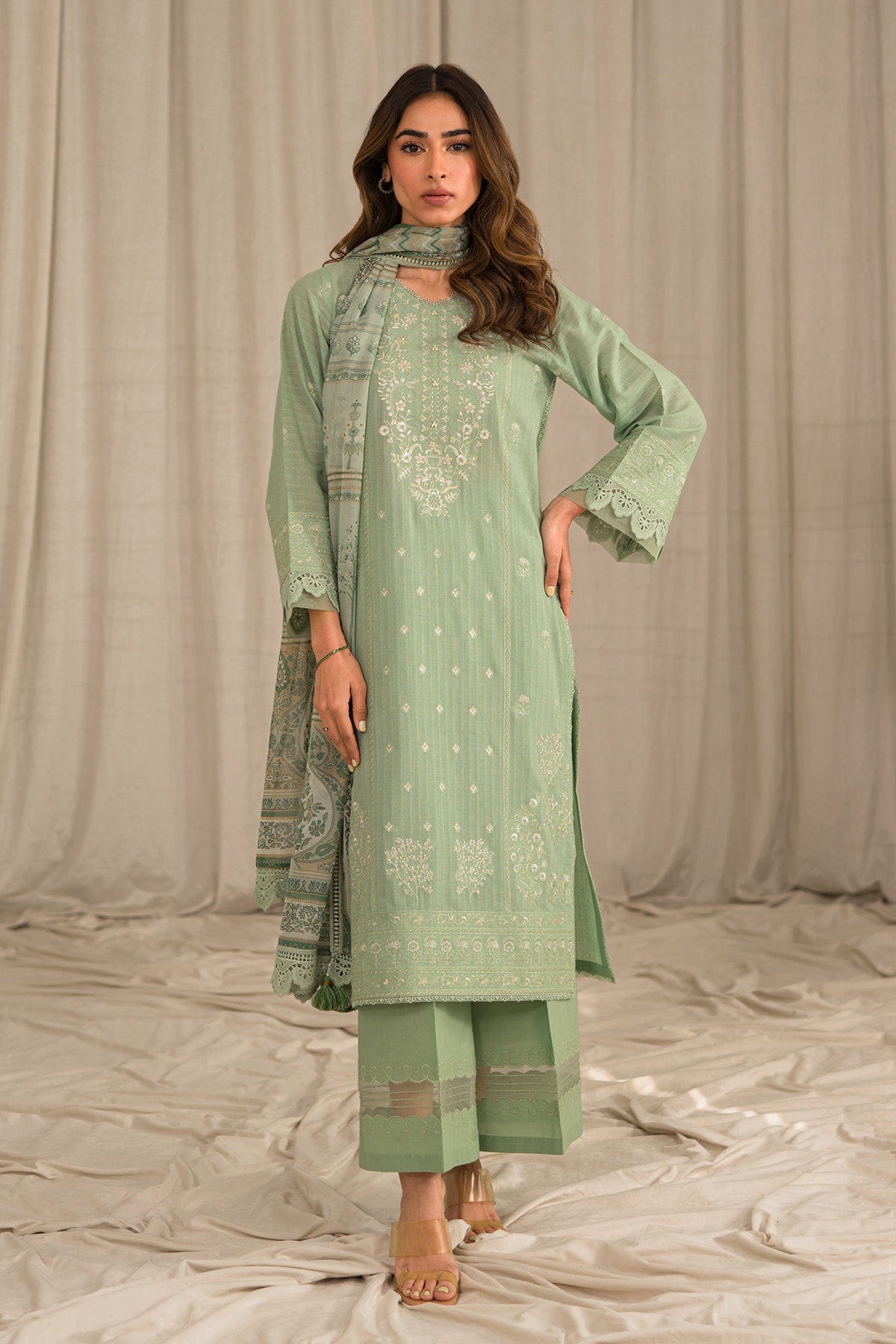 Sahar | Mirage Spring Luxury 24 | Textured Lawn 3 Piece (Embroidered) -  Sahar Luxury - Original Designer Dress - House of Maryam