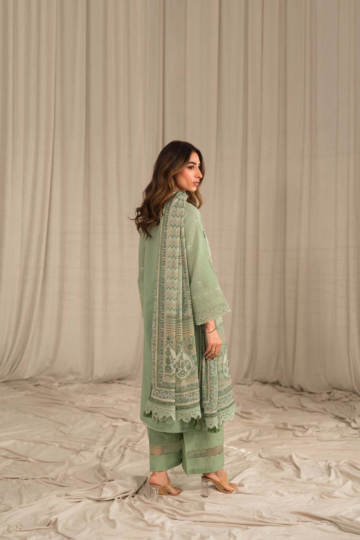 Sahar | Mirage Spring Luxury 24 | Textured Lawn 3 Piece (Embroidered) -  Sahar Luxury -  House of Maryam