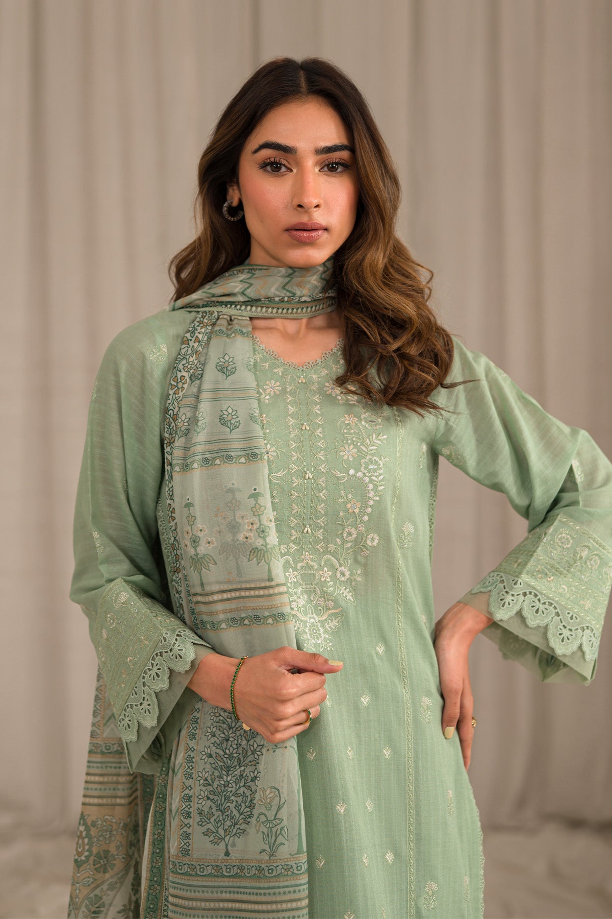 Sahar | Mirage Spring Luxury 24 | Textured Lawn 3 Piece (Embroidered) -  Sahar Luxury - Original Designer Dress - House of Maryam