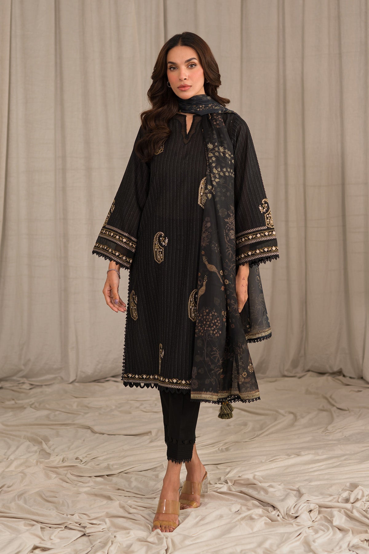 Sahar | Mirage Spring Luxury 24 | Textured Lawn 3 Piece (Embroidered) -  Sahar Luxury - Original Designer Dress - House of Maryam