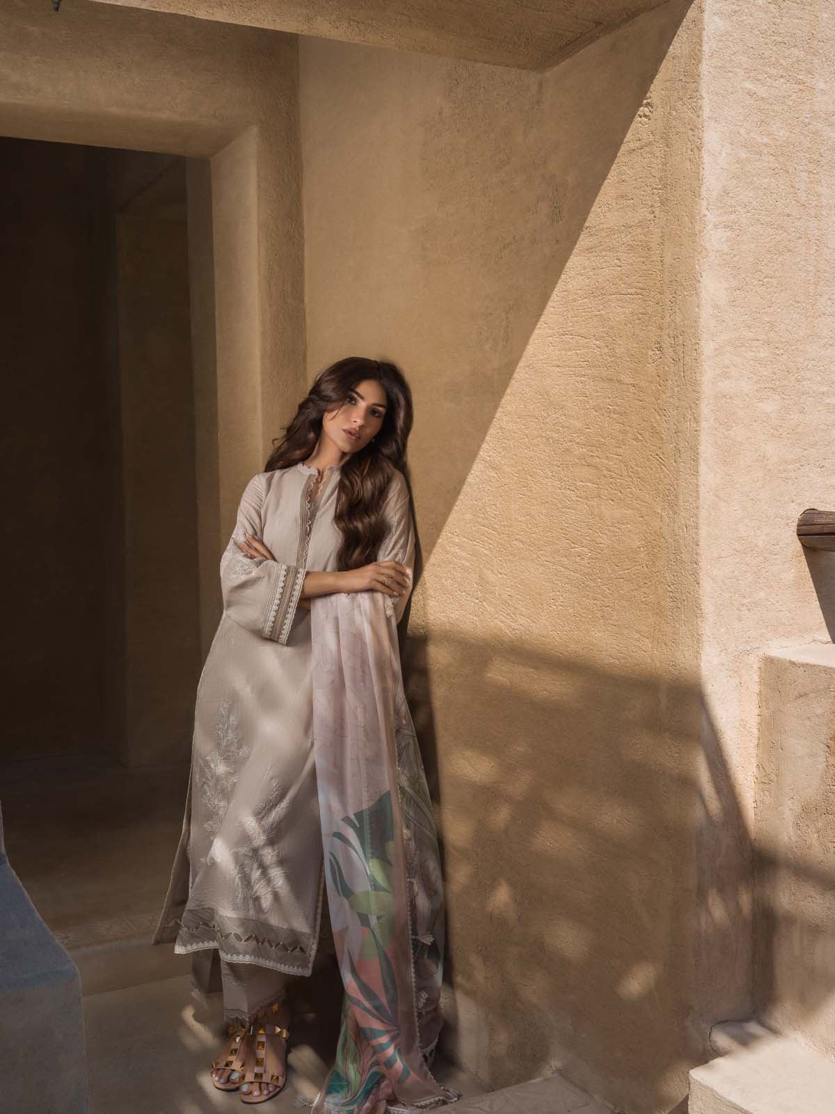 Sahar | Mirage Spring Luxury 24 | Textured Lawn 3 Piece (Embroidered) -  Sahar Luxury -  House of Maryam