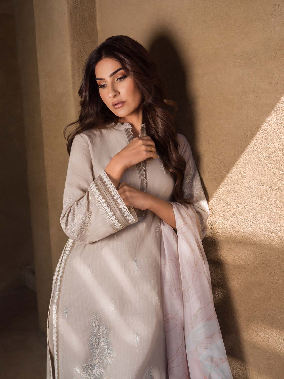Sahar | Mirage Spring Luxury 24 | Textured Lawn 3 Piece (Embroidered) -  Sahar Luxury - Original Designer Dress - House of Maryam