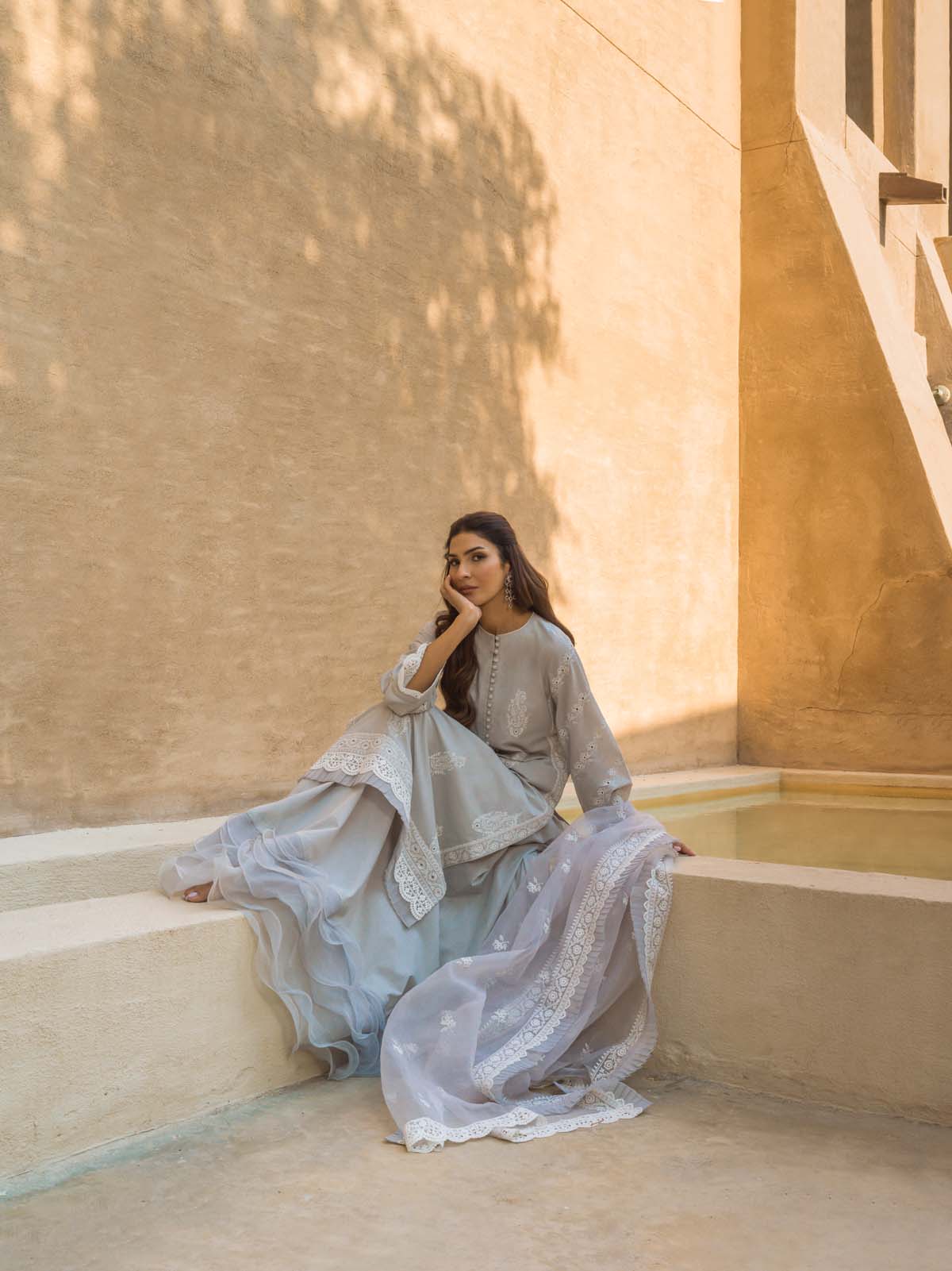 Sahar | Mirage Spring Luxury 24 | Chikankari 3 Piece -  Sahar Luxury - Original Designer Dress - House of Maryam
