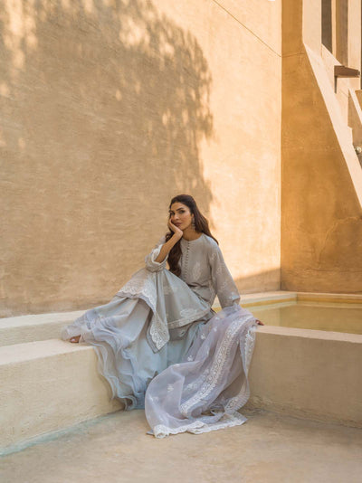 Sahar | Mirage Spring Luxury 24 | Chikankari 3 Piece -  Sahar Luxury - Original Designer Dress - House of Maryam