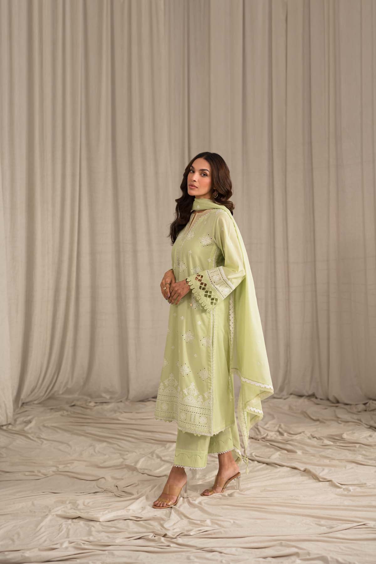 Sahar | Mirage Spring Luxury 24 | Chikankari 3 Piece -  Sahar Luxury - Original Designer Dress - House of Maryam