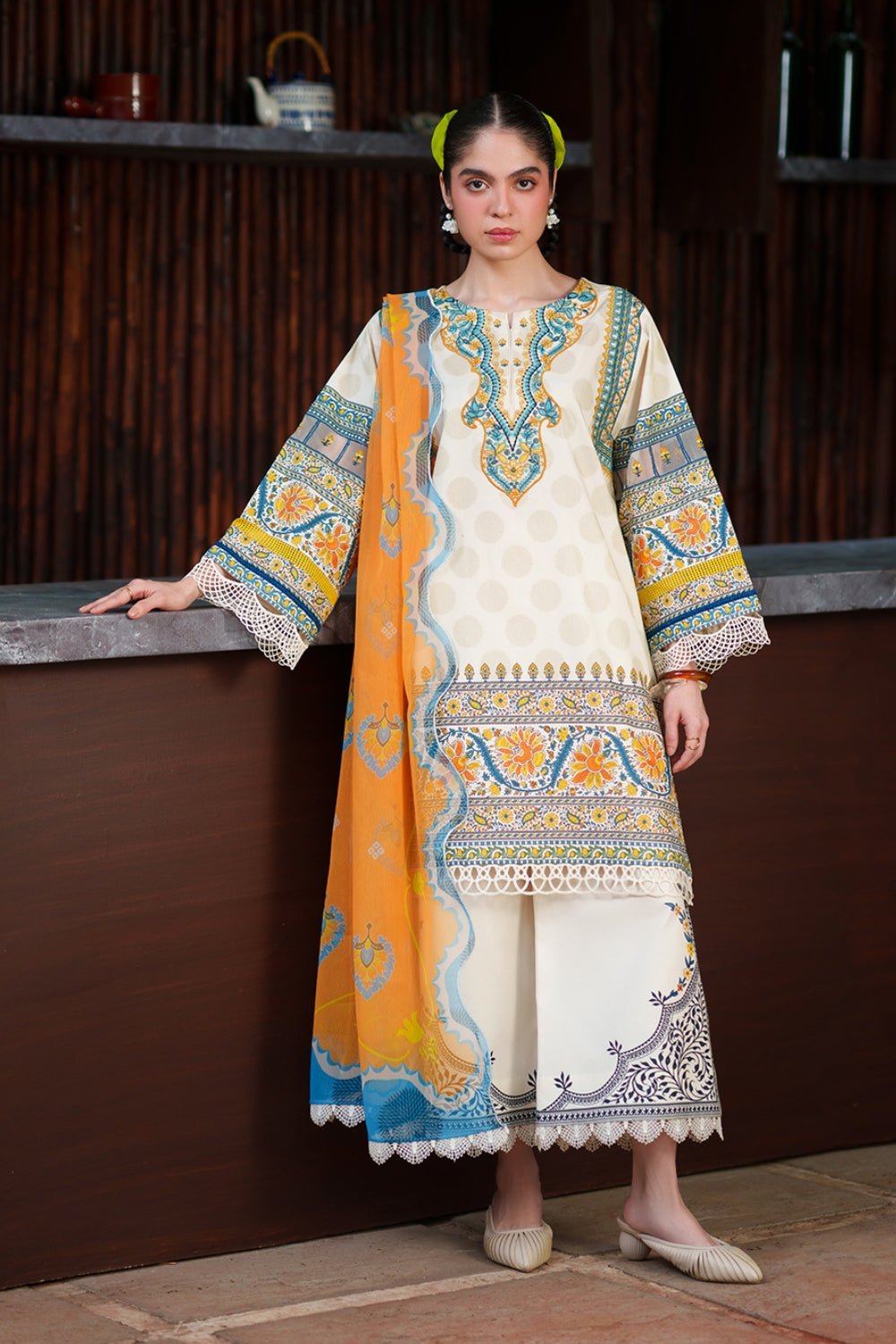 Saira Rizwan | Laanem SS/26 | AZURA-A-SRL26-05-Brand:Saira Rizwan-Type:Lawn - House of Maryam- Buy in UK, USA
