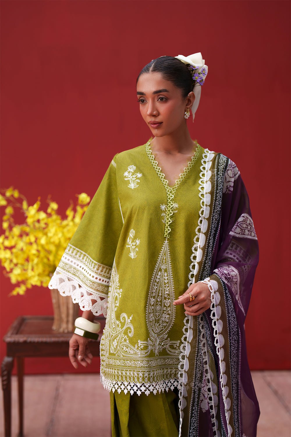 Saira Rizwan | Laanem SS/26 | NERAYA-A-SRL26-07-Brand:Saira Rizwan-Type:Lawn - House of Maryam- Buy in UK, USA