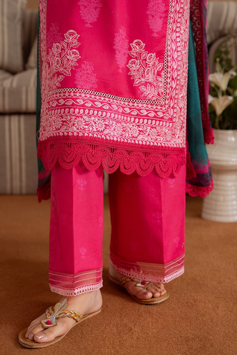 Saira Rizwan | Laanem Summer Lawn 25 | ELARA-A-SRL25-01-Brand:Saira Rizwan-Type:Ladies Clothes-Hot Pink-Lawn-House of Maryam- Buy in UK, USA