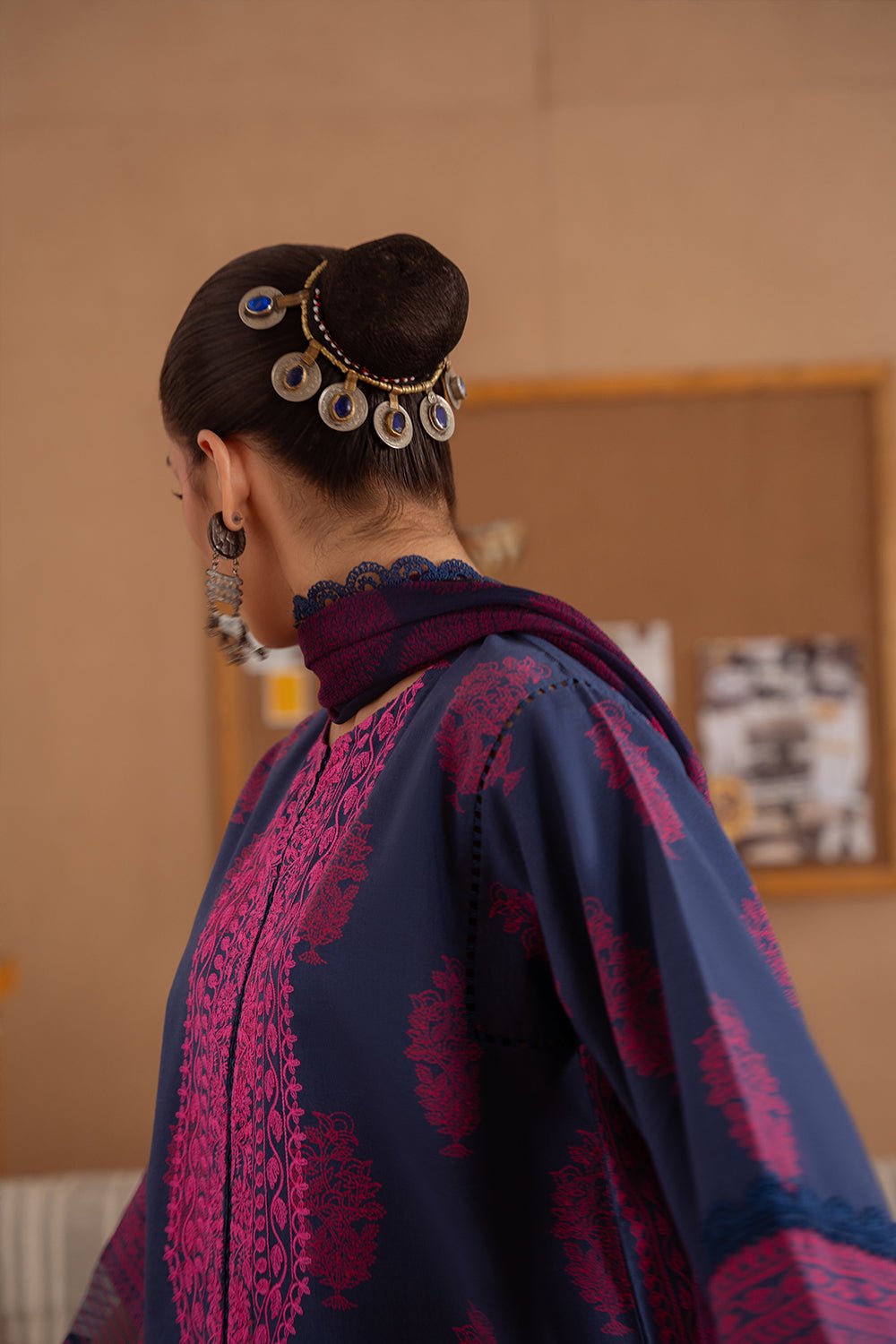 Saira Rizwan | Laanem Summer Lawn 25 | ELARA-B-SRL25-01-Brand:Saira Rizwan-Type:Ladies Clothes-Navy-Lawn-House of Maryam- Buy in UK, USA