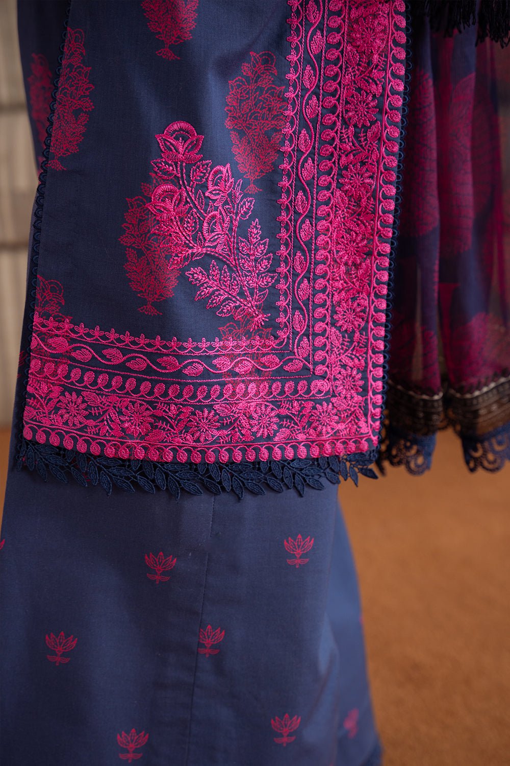 Saira Rizwan | Laanem Summer Lawn 25 | ELARA-B-SRL25-01-Brand:Saira Rizwan-Type:Ladies Clothes-Navy-Lawn-House of Maryam- Buy in UK, USA