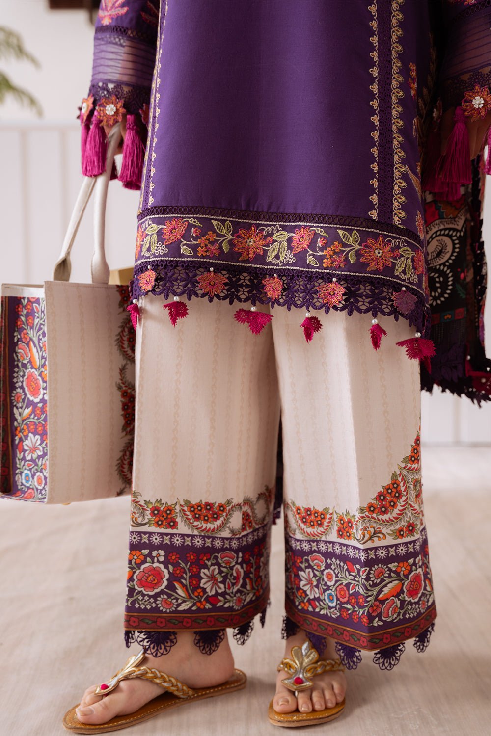 Saira Rizwan | Laanem Summer Lawn 25 | ELIF-B-SRL25-05-Brand:Saira Rizwan-Type:Ladies Clothes-Dark Purple-Lawn-House of Maryam- Buy in UK, USA