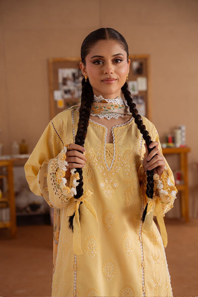 Saira Rizwan | Laanem Summer Lawn 25 | LEYLA-A-SRL25-04-Brand:Saira Rizwan-Type:Ladies Clothes-Maize Yellow-Lawn-House of Maryam- Buy in UK, USA