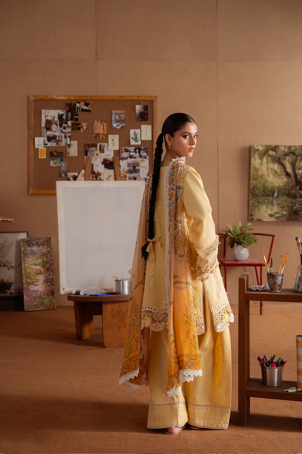 Saira Rizwan | Laanem Summer Lawn 25 | LEYLA-A-SRL25-04-Brand:Saira Rizwan-Type:Ladies Clothes-Maize Yellow-Lawn-House of Maryam- Buy in UK, USA