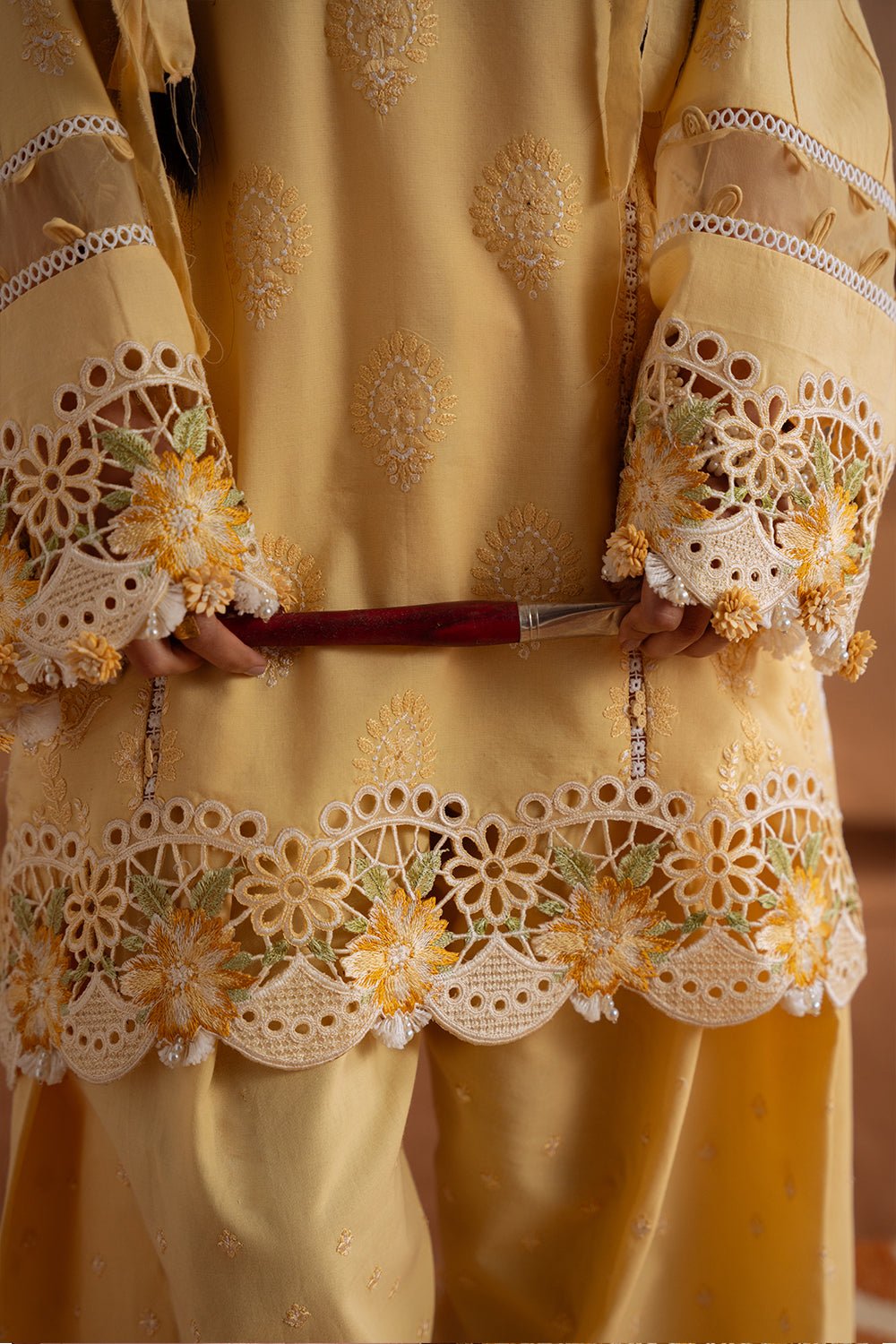 Saira Rizwan | Laanem Summer Lawn 25 | LEYLA-A-SRL25-04-Brand:Saira Rizwan-Type:Ladies Clothes-Maize Yellow-Lawn-House of Maryam- Buy in UK, USA