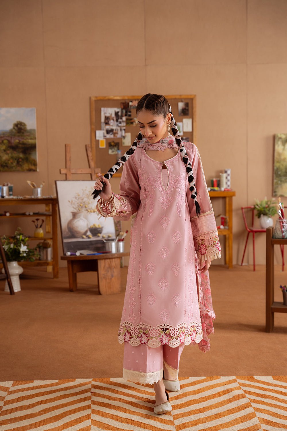 Saira Rizwan | Laanem Summer Lawn 25 | LEYLA-B-SRL25-04-Brand:Saira Rizwan-Type:Ladies Clothes-Pink-Lawn-House of Maryam- Buy in UK, USA