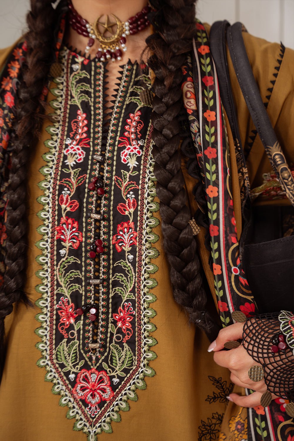 Saira Rizwan | Laanem Summer Lawn 25 | NAZLI-A-SRL25-06-Brand:Saira Rizwan-Type:Ladies Clothes-Coffee-Lawn-House of Maryam- Buy in UK, USA