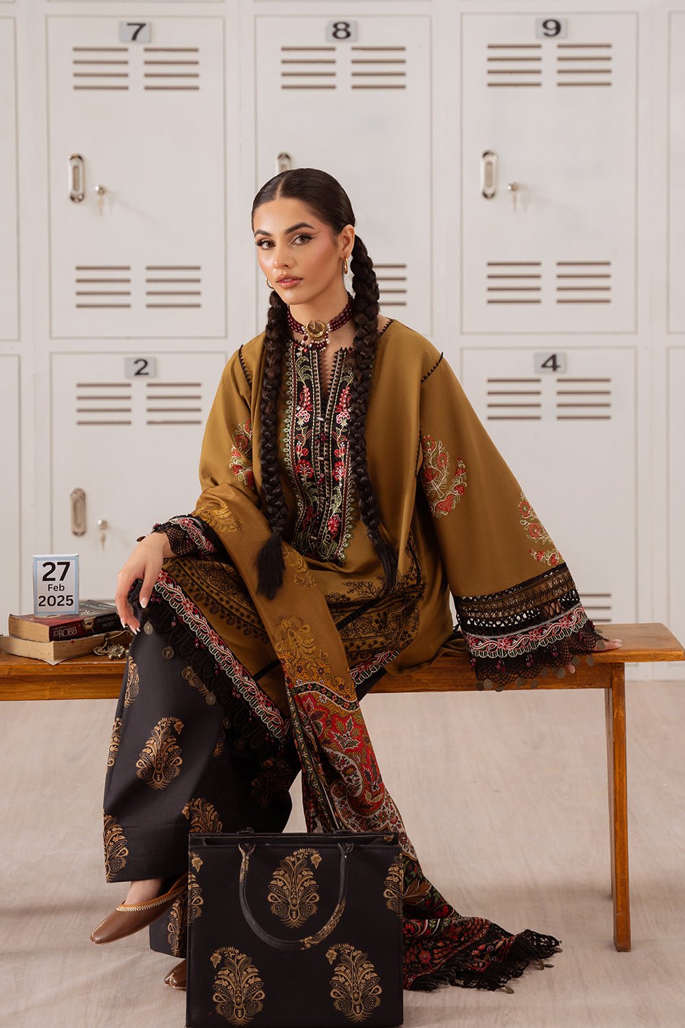 Saira Rizwan | Laanem Summer Lawn 25 | NAZLI-A-SRL25-06-Brand:Saira Rizwan-Type:Ladies Clothes-Coffee-Lawn-House of Maryam- Buy in UK, USA