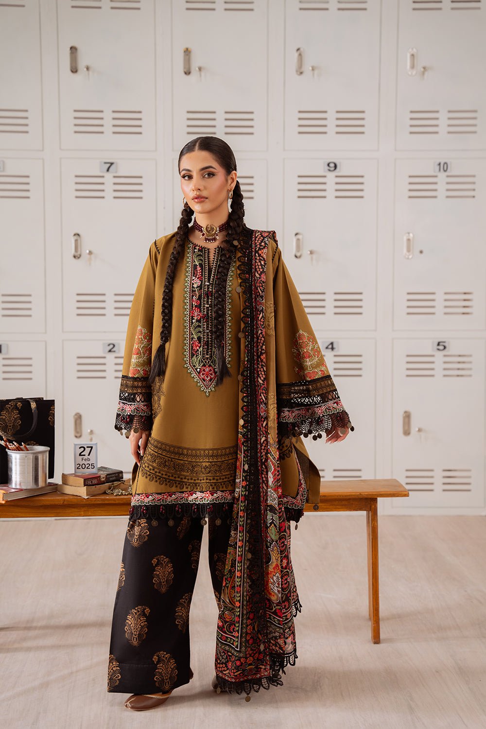 Saira Rizwan | Laanem Summer Lawn 25 | NAZLI-A-SRL25-06-Brand:Saira Rizwan-Type:Ladies Clothes-Coffee-Lawn-House of Maryam- Buy in UK, USA