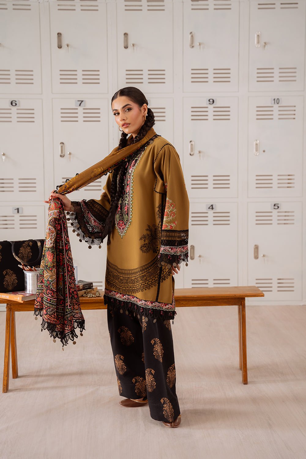 Saira Rizwan | Laanem Summer Lawn 25 | NAZLI-A-SRL25-06-Brand:Saira Rizwan-Type:Ladies Clothes-Coffee-Lawn-House of Maryam- Buy in UK, USA